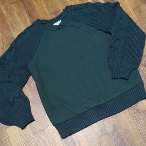 GREEN Fleece/Knit Sweater Sz L